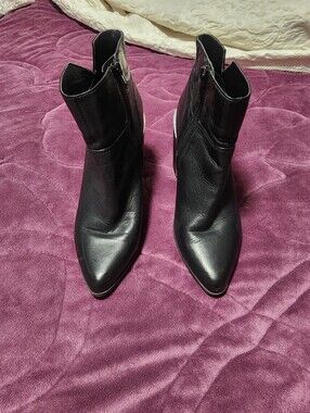 Ninw West Black Pointed-Toe Ankle Boots - Women's Fashion Booties
